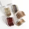 Amorcome Simple Mixed Color Shiny Leather Bracelets for Women Fashion Boho Multilayer Strips Wide Wrap Bracelet Femme Jewelry