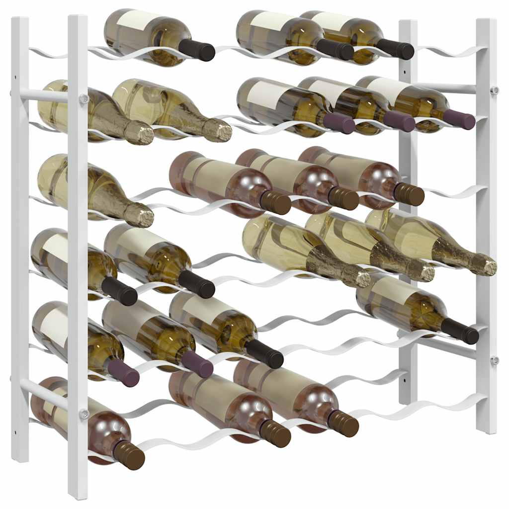 36 Bottle Wine Rack White Metal