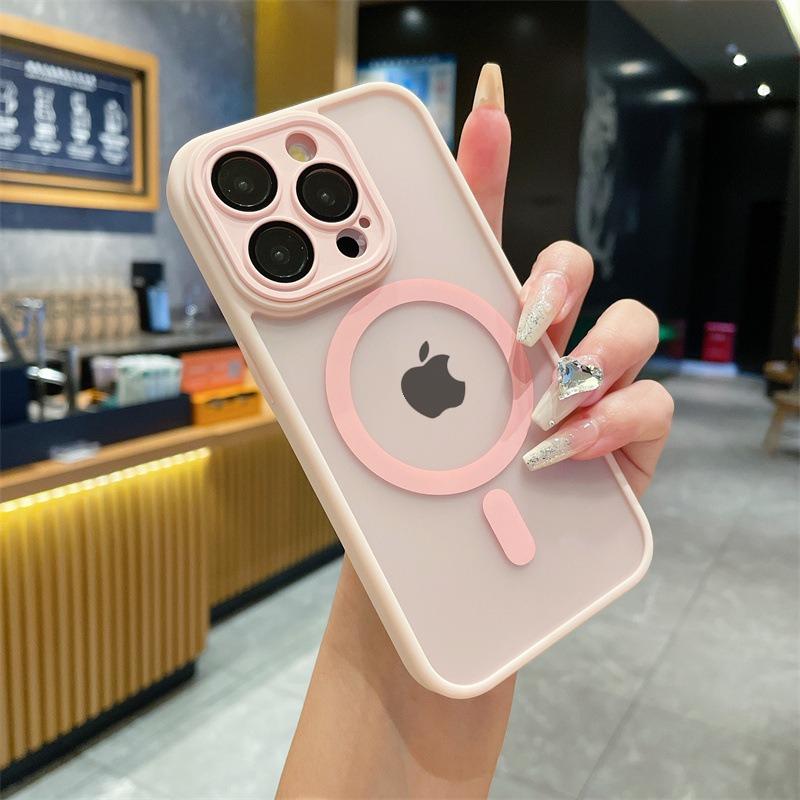 Магнитный Матовый Полупрозрачный Чехол для iPhone 17 Air 16 15 14 13 12 11 Pro Max Plus для Magsafe Беспроводной Зарядки Ударопрочный Чехол