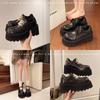 Height-increasing Thick-soled Small Leather Shoes Women's Autumn New Big Head Wedge Heel Single Shoes Soft Leather Casual Muffin Shoes
