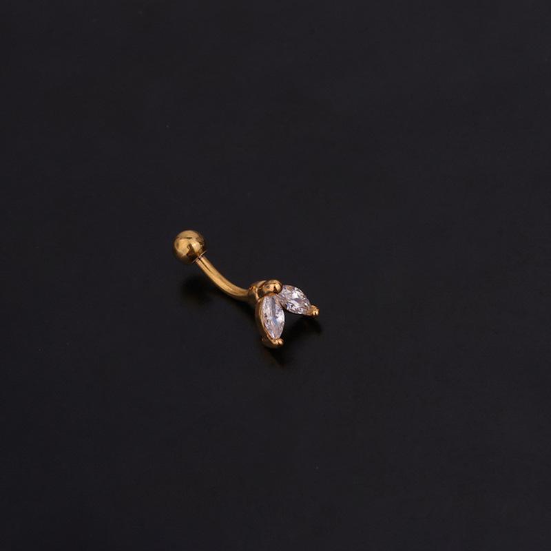 Серьги-пусеты из нержавеющей стали с цирконием для бровей: 1.2x6/8мм Изогнутый стержень Кохлеарный дизайн