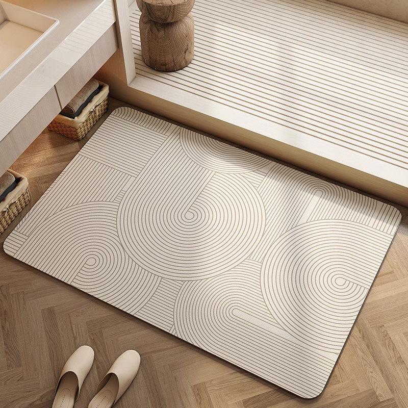 Diatom Mud Waterproof Anti-slip Striped Bathroom Floor Mat