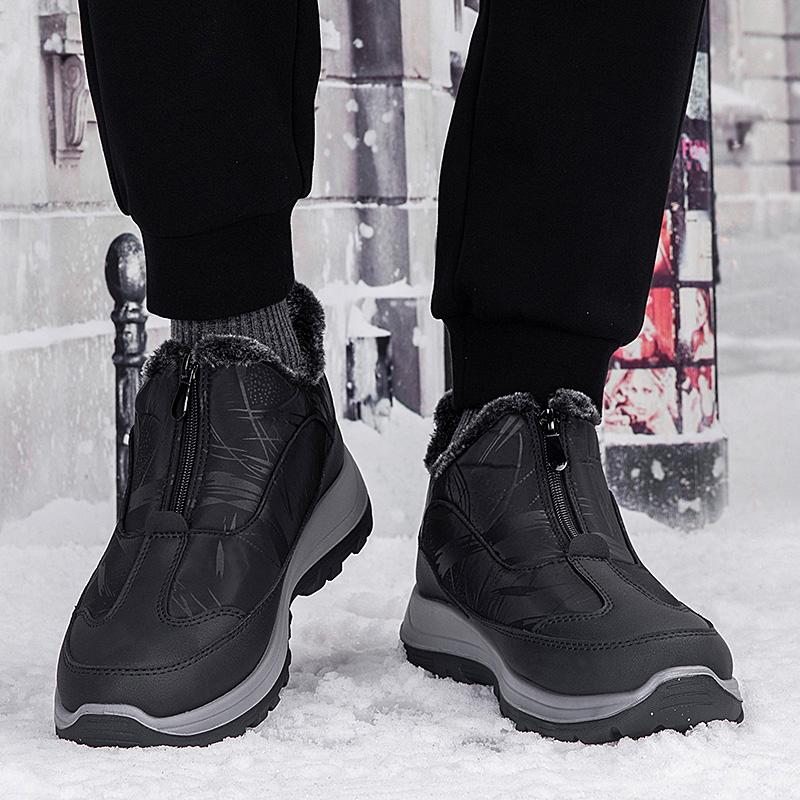Модные женские зимние ботинки с флисовой подкладкой, зимние теплые водонепроницаемые ботинки без застежек, теплые уличные короткие ботинки