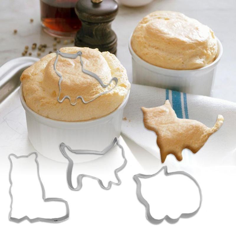 2pcs/5Pcs Lovely Cat Stainless Steel Cookies Cutter DIY Fondant Pastry Biscuits Mold Baking Tools