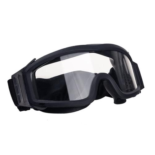 FOCUHUNTER Tactical Goggles, Sports Glasses, 3-Color Lens Set, Easy Lens Interchange, Adjustable Length, Impact Resistant, Breathable, Windproof, Dust