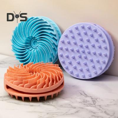 Силиконовая щетка для душа, массажер для кожи головы, двухсторонняя щетка для тела с ручкой, гигиеническая щетка для ванны 2 в 1 для тела