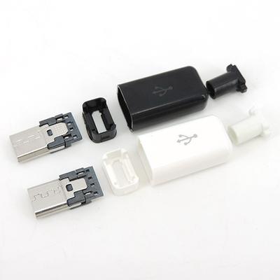 Micro USB 5-контактный сварочный штекер Разъемы для зарядного устройства 5P USB-разъем для зарядки 4 в 1 Белый Черный