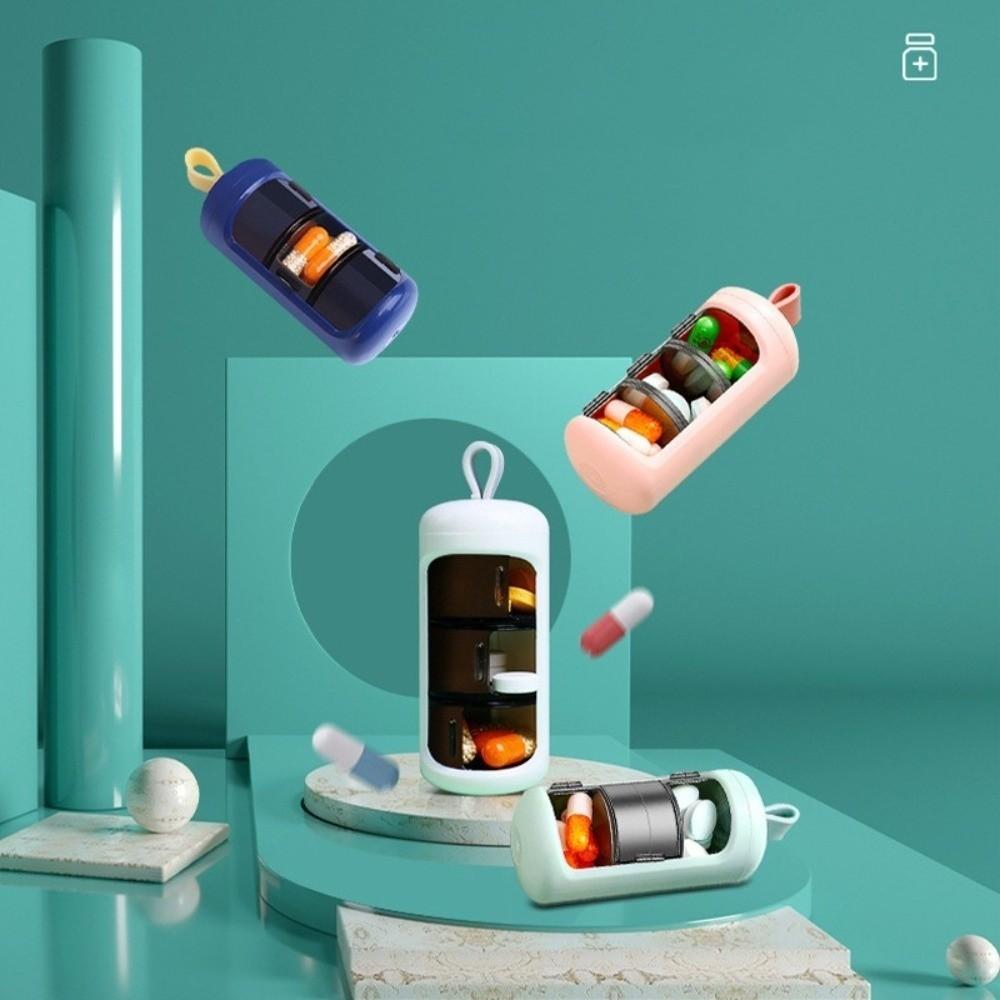 Plastic Pill Storage Box Moisture-proof Medicines Dispenser Box Portable Pill Case
