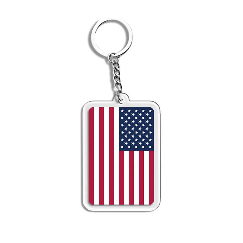 1PC Acrylic Fashion Key Holders Charm Keyring Gifts Car Decor Flag Key Chain Flag Key Chains Flags Bag Pendants