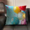 Модный Чехол на Подушку 'Воздушный Шар' Натуральный Лен Органическая Ткань Двусторонний Принт Диван Домашний Декор Подарок Наволочка