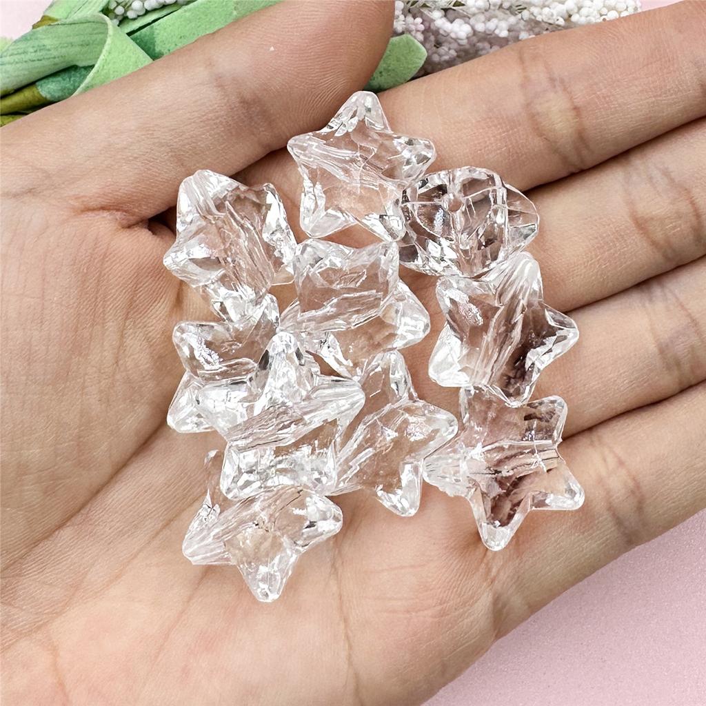 10 шт., 18,5 мм, акриловые прозрачные хрустальные бусины с пятиконечной звездой для изготовления ожерелья, браслета, аксессуары из бисера своими руками