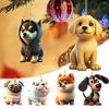 7Pcs/Set Christmas Ornament 2D Acrylic Dog Design Hanging Decoration Bright Color Easy To Hang Seasonal Hanging Decoration