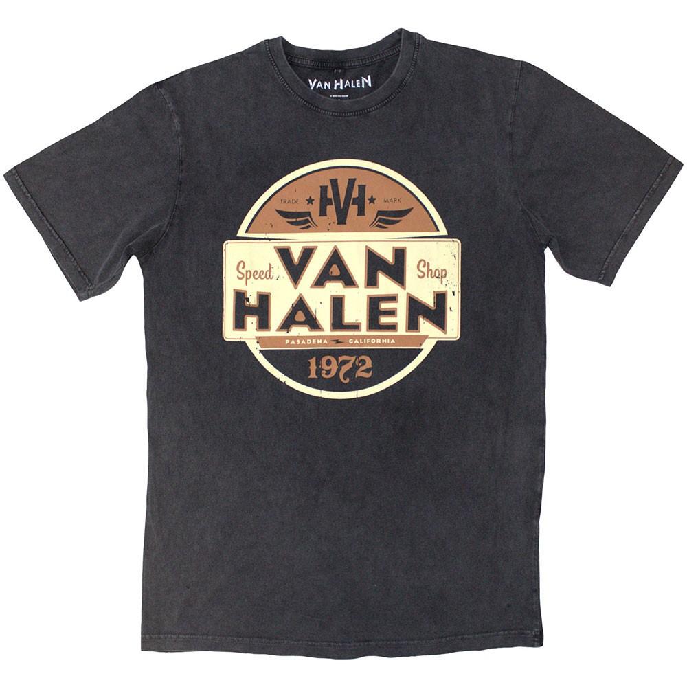 Мужская футболка Van Halen Speed Shop с эффектом stonewash, размер S, цвет угольно-серый