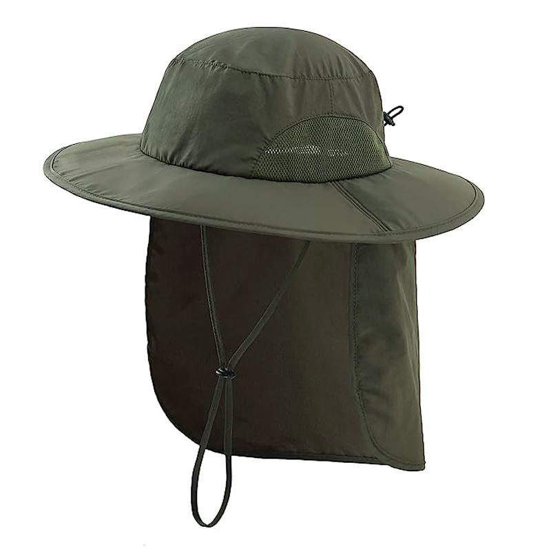 Outdoor sun hat Children's quick-drying breathable eaves sun protection bucket hat can store neck protection shawl hat