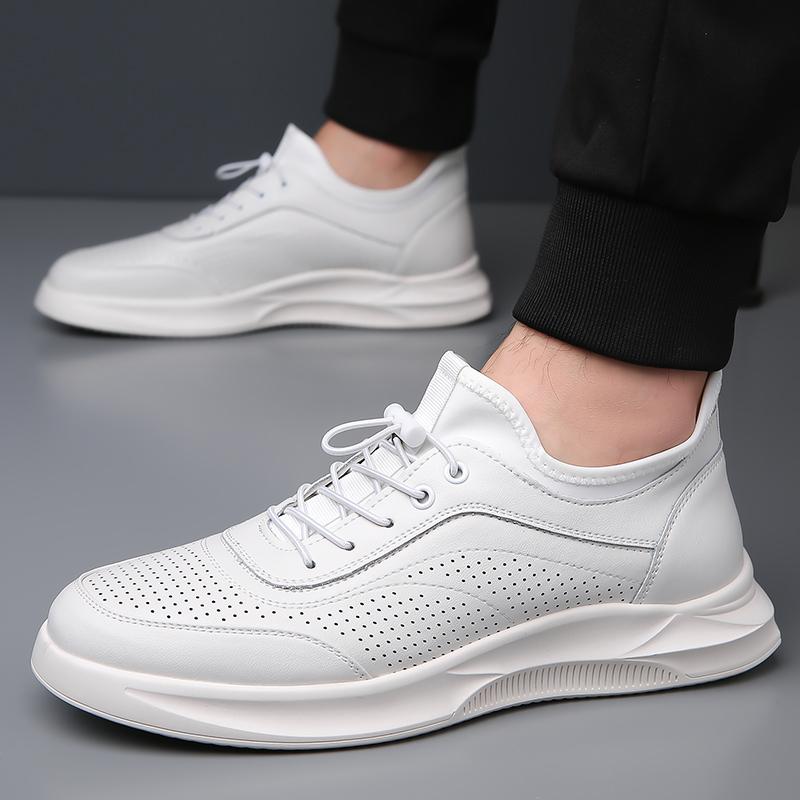 Удобная и комфортная мужская спортивная обувь Hollow, кожаная обувь для прогулок на открытом воздухе, роскошная мужская дышащая обувь в стиле минимализма