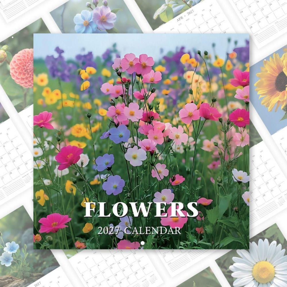 Floral Print 2027 Monthly Planner Calendar Saddle Stitched Daily Calendar  Home Scheduling