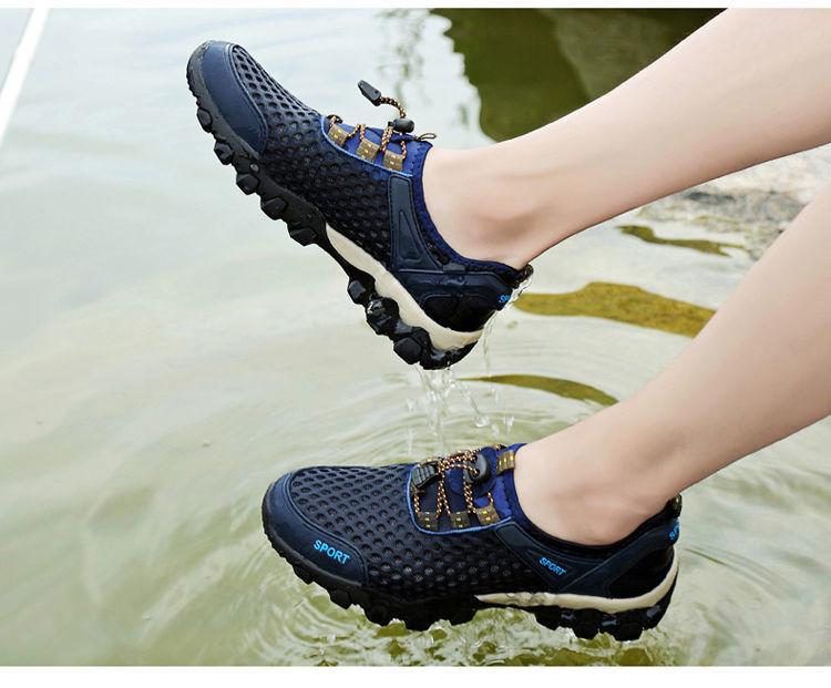 2024 Korean Style Men's Breathable Mesh Hiking & Running Shoes - Fashionable Summer Wading Sneakers