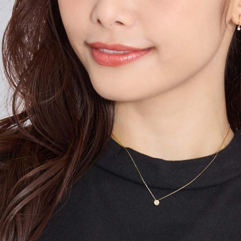 Diamond Fukurin Necklace Gold 18K K18 [Lara Christie] H&C 0.2ct Lp37-0004-yg