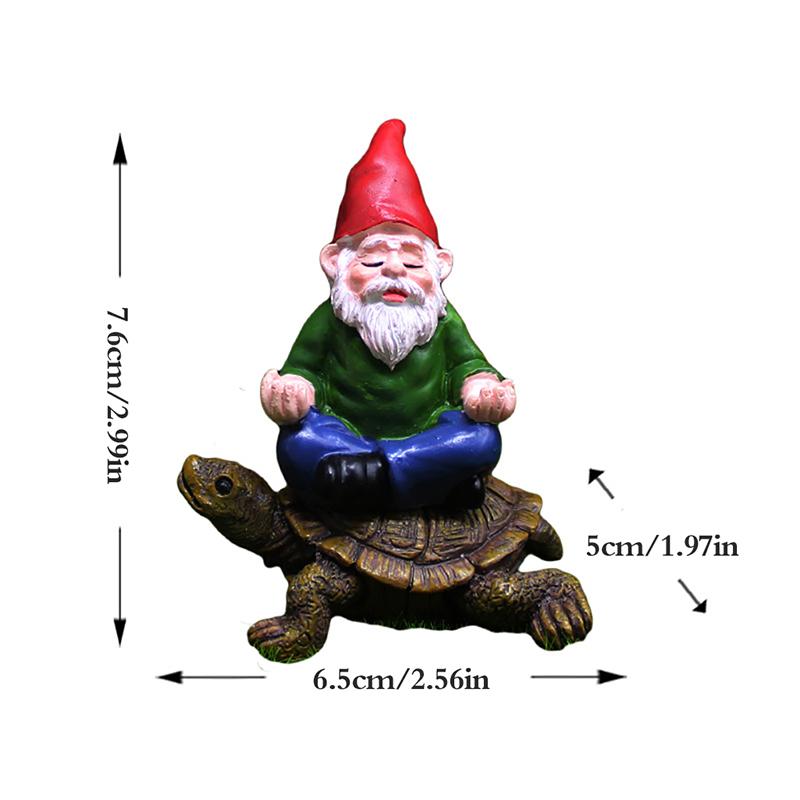 Садовый гном фигурка забавный гном сидящий на черепахе статуэтка гном орнамент