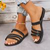 Сандалии для женщин повседневные пляжные тапочки больших размеров женские сандалии-гладиаторы с ремешком из искусственной кожи