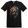 Wolf Head Graphic T Shirt Fierce Animal Print Artistic Design Tee