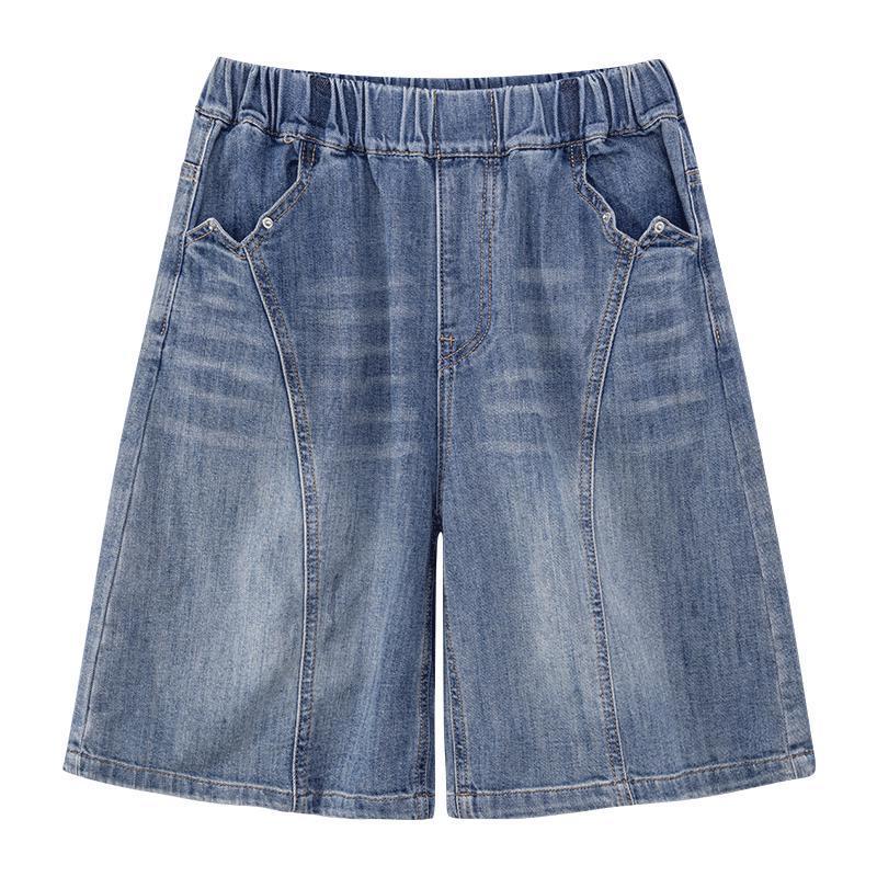 Girl's Washed Soft Denim Capri Pants