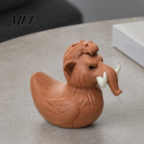 Retro Style Decoration Mammoth Duck Figurine, 3D Printed Ornament, Funny Country Ornament Statue, Novelty Desktop for Home Table Shelf