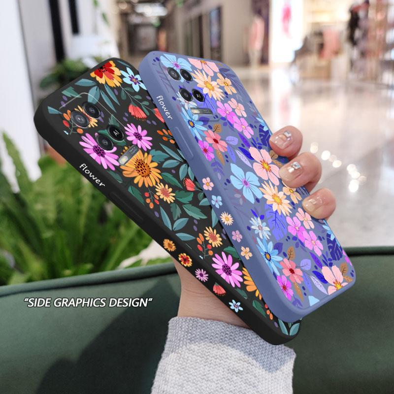 Яркий Цветочный Чехол Для Телефона Для OPPO A54 A74 A57 A96 A76 A36 A95 A12 A15 A15S A16 A16K A9 A5 2020 Reno 7 7Z 6 5 F9 4G 5G