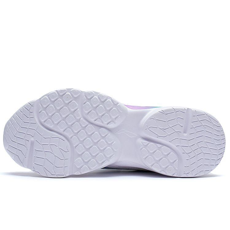 Li Ning Kids Big Aurora Sports Trend нескользящие противоударные легкие повседневные туфли детские повседневные туфли стандартные-белые-голубые-фиолетовые YKCQ274-92