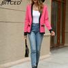 BITCED Premium Jacket Autumn Casual Colour-Block V-Neck Knitted Cardigan