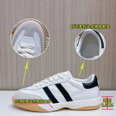 Первый слой из коровьей кожи, немецкие кроссовки для женщин, весна 2025, новые туфли Forrest Gump на толстой подошве, повседневные маленькие белые туфли для женщин, универсальные