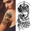 Women Sexy Temporary Tattoo Stickers Black Roses Pattern Full Flower Design Used for Arm Body Art Big Large Fake Tattoo Stickers