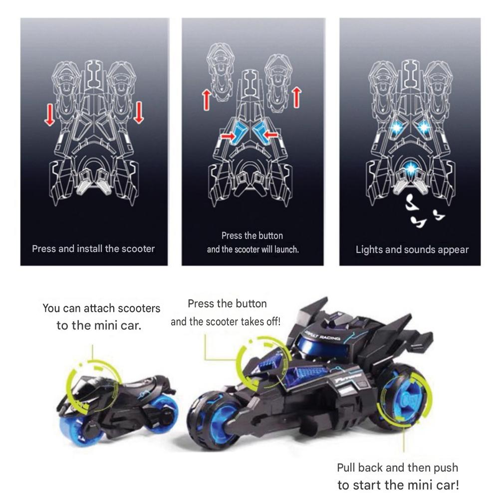 Cabot(Catapult Max) 3-in-1 Pullback Diecast Mini Car (3 Color Options)