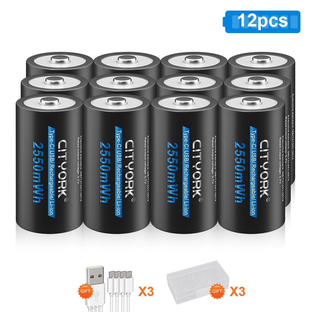 3,7 В CR123A Батарея 2550 МВтч 16340 Литий-ионные аккумуляторы 100% Емкость для светодиодного фонарика RCR123 Батарея + USB-кабель типа c