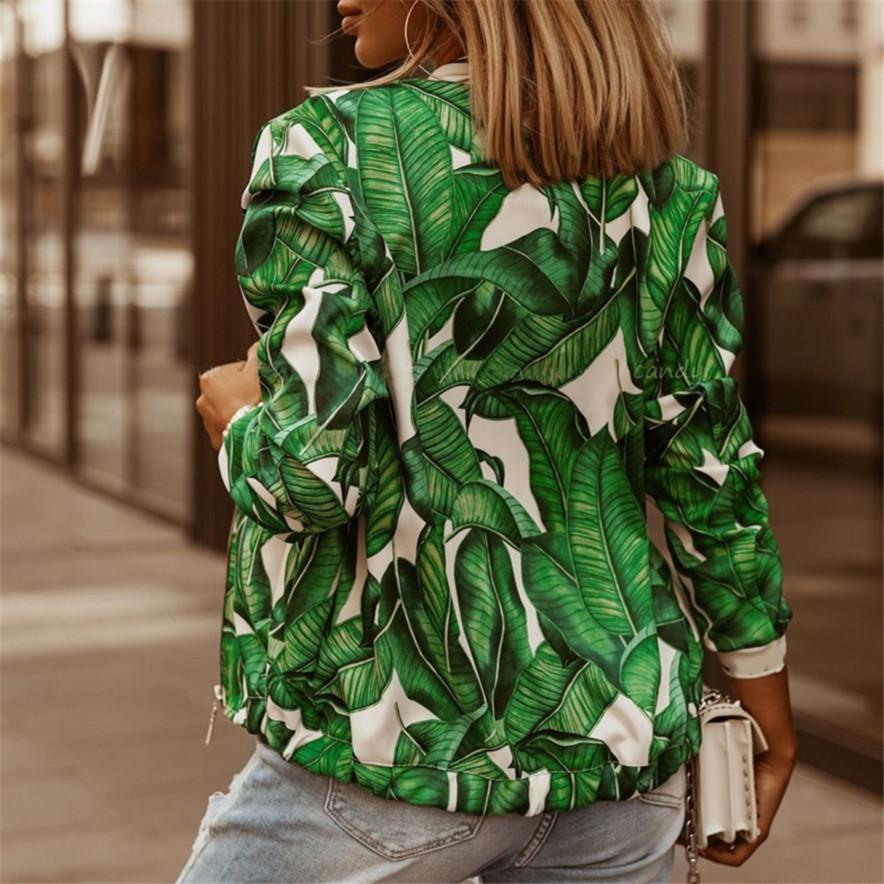 Women's Trendy Short Jacket Floral Print Bomber Jacket Casual Zipper Slim Fit Streetwear