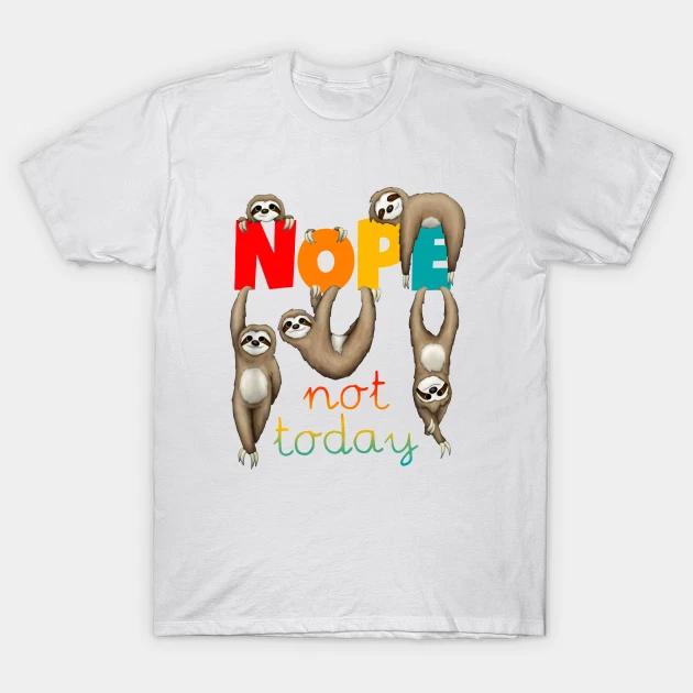 I Can't Adult Today Edition T Shirt For sloth joke Mens Birthday Novelty Funny