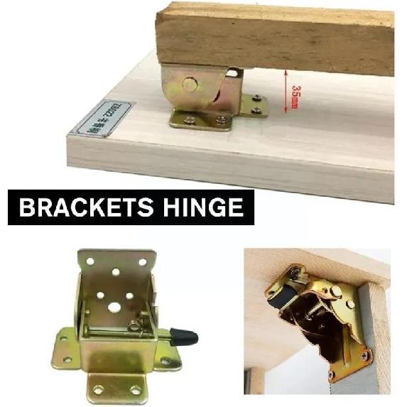4/1PCS Folding Bracket Iron Folding Lock Extension Table Chair Bed Leg Foldable Support Brackets Hinge Self Lock Hinges Hardware