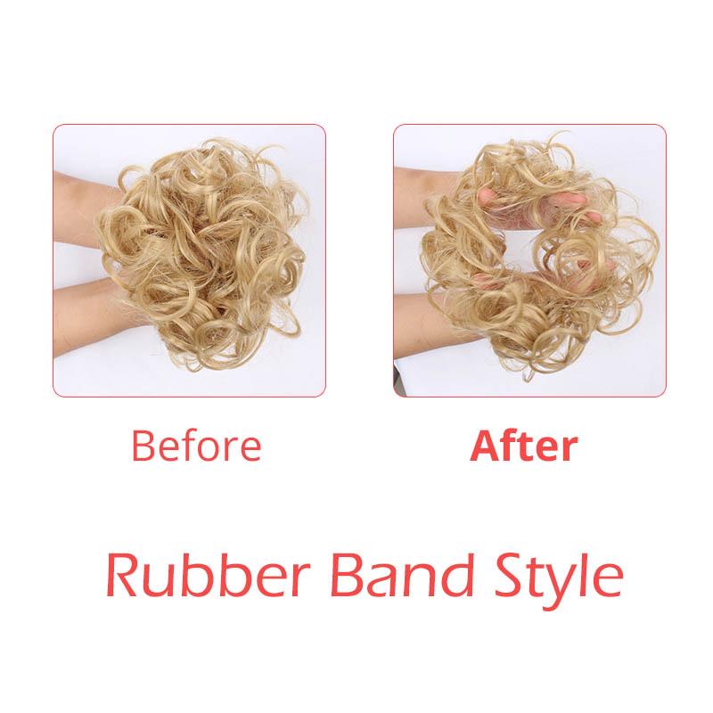Женские волнистые вьющиеся беспорядочные булочки для волос, синтетические эластичные резинки для волос, резинки для волос, резинки для волос