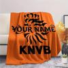 1PC Knvb Crest Custom Name Patterned Flannel Blanket Suitable For All Seasons For Home Decor Warmth And Comfort Gifts Holiday Present