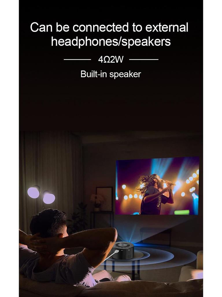 Portable Mini Projector for Children's Animation with Mobile Screen Mirroring