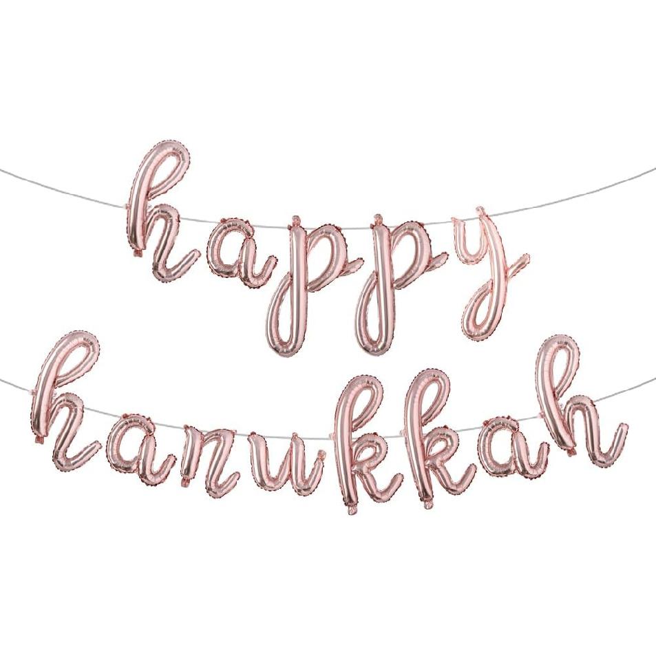 Happy Hanukkah Banner Hanukkah Party Decorations Chanukah Festival Garland Party Supplies for Fireplace Mantle, Happy Chanukah 16 inch Multicolor