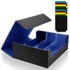 Socpuro Magnetic Deck Case for Trading 3 1800 Large PU Box for Magnetic Card Storage Trading Card Hard Easy To Clean Cards, Rows, Sheets, Capacity,