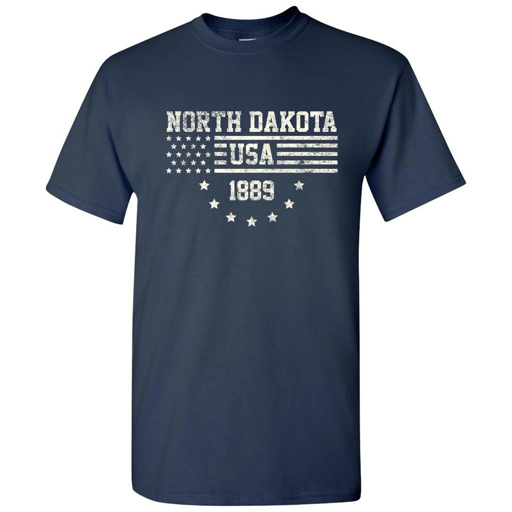 Флаг США Штат Северная Дакота 1889 - Футболка Founding State America - Темно-синий