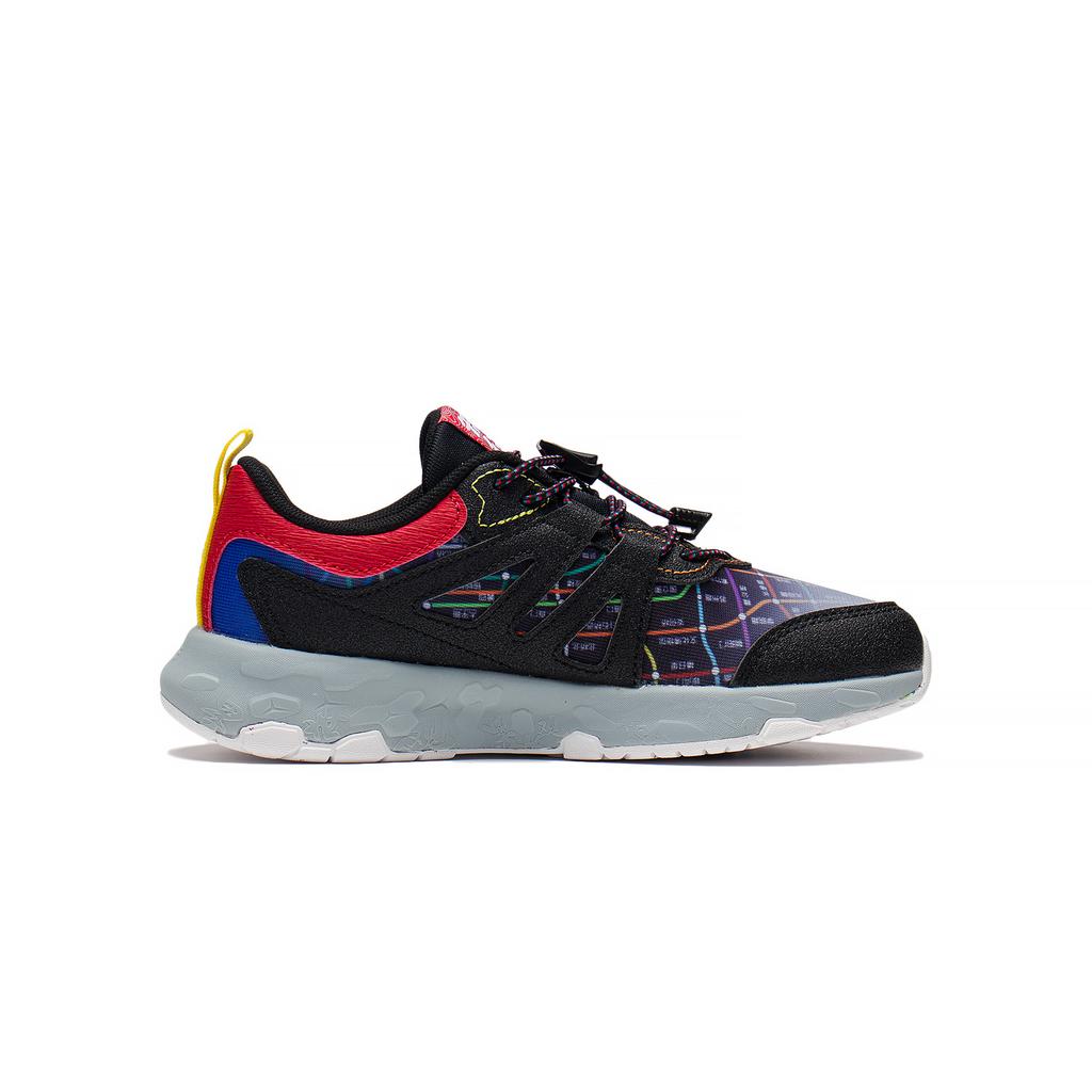 Кроссовки Li Ning Comfortable Mesh Non-Slip Shock Absorbing Wear-Stick с низким верхом для бега Детские кроссовки Black Blue YKFS070-3