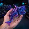 Educational Marine Biology Gift 3D Printed Articulated Skeleton Shark Figurine, Pearlescent Flexible Joint Unique Collectible Figurine Bone