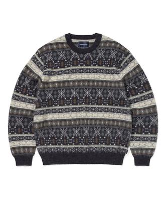 THISISNEVERTHAT Вязаный свитер в стиле Fair Isle Темно-синий