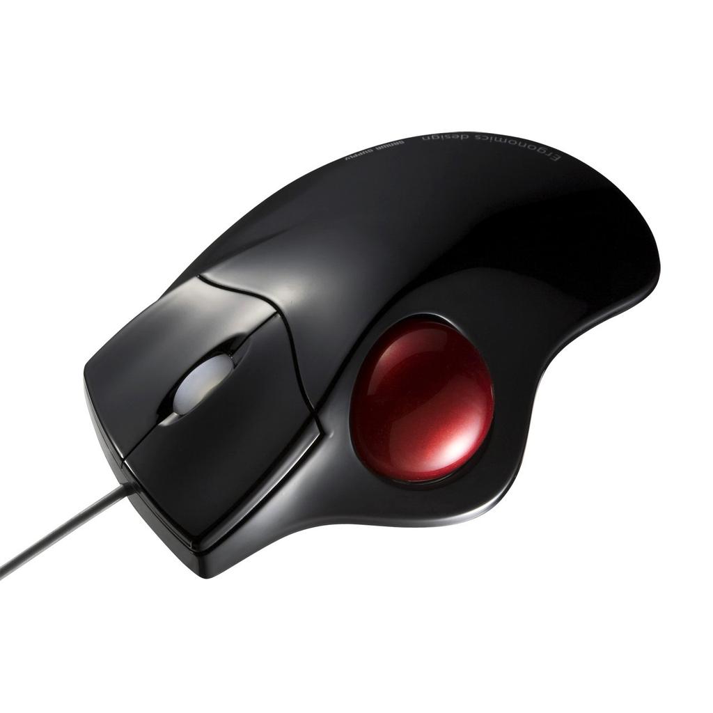 Sanwa Supply Thumb Ball Operation Ergonomic Design Optical Trackball Black MA-TB39BK