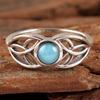 Кельтское кольцо, кольцо Ларимар, кольцо из стерлингового серебра 925 пробы, подарок на день матери, серебряные украшения