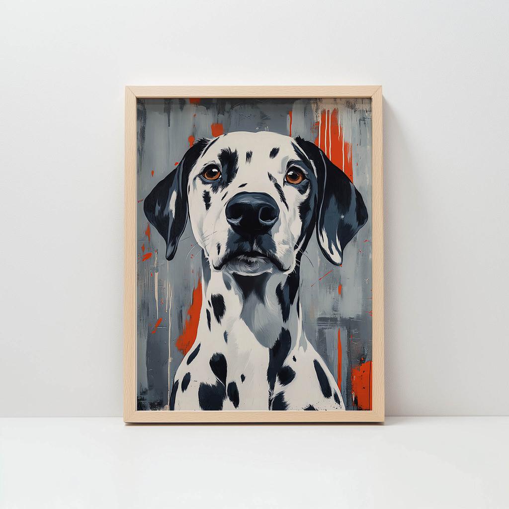 Plakat Dalmatyńczyk W Abstrakcyjnym Stylu Plakat Dalmatyńczyk W Abstrakcyjnym Stylu, 30X40 Cm, Bez Ramy, Płótno Premium Na Blejtramie