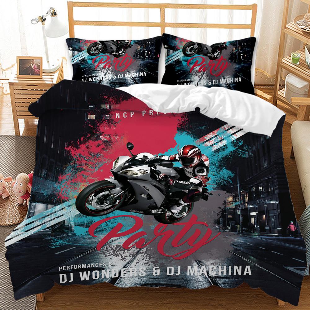 Comforter Motorbike Comforter Set Queen Size Boys Motocross Rider Teen Racing Motorcycle Dirt Bike Bedding Set